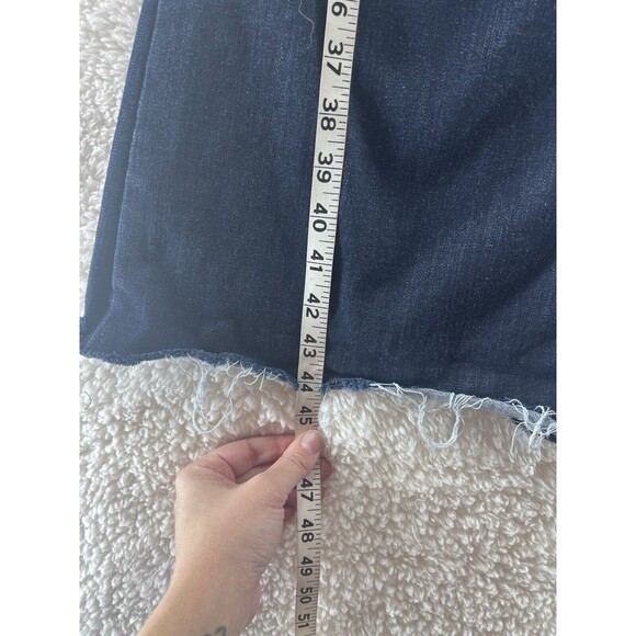 Judy Blue Dark Wash Distressed Jeans 14W Flare High Waist Raw Hem - Picture 2 of 10